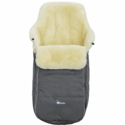 Altabebebe Coprigambe In Pelle Di Agnello Per Passeggino - Grigio Scuro