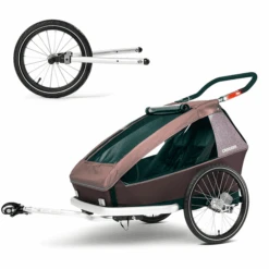 CROOZER Rimorchio Per Biciclette Kid Vaaya 2 Blossom Red, Incl. Set Jogger