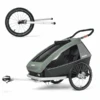 CROOZER Rimorchio Per Biciclette Kid Vaaya 2 Jungle Green, Incl. Set Jogger