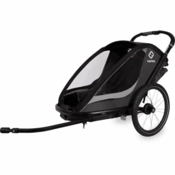 Hamax Rimorchio Per Bici Cocoon ONE Con Posizione Di Riposo Regolabile, Grigio/nero