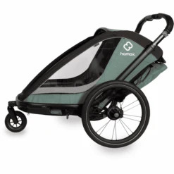 Hamax Rimorchio Per Bici Cocoon ONE Con Posizione Di Riposo Regolabile, Verde/nero -Vendite Passeggino hamax rimorchio per bici cocoon one con posizione di riposo regolabile verde nero a415136 3
