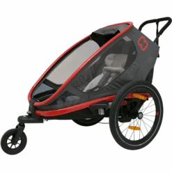 Hamax Rimorchio Per Bici Outback One Con Regolazione Dello Schienale Rosso/grigio/nero