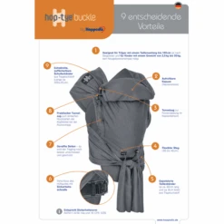 Hoppediz Marsupio Hop-Tye Buckle Denim Nero -Vendite Passeggino hoppediz marsupio hop tye buckle denim nero a272626 4