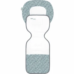 Odenwälder Cuscino Per Passeggino Babycool Ergo White Leaves Grigio