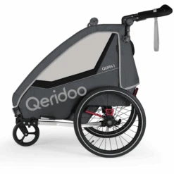 Qeridoo® Rimorchio Per Bici QUPA 1 Grigio -Vendite Passeggino qeridoo rimorchio per bici qupa 1 grigio a337816 4