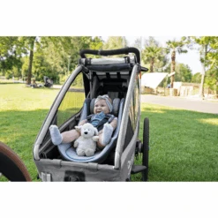 Qeridoo® Seggiolino Per Bambini Per Rimorchio Biciclette, Grigio Chiaro -Vendite Passeggino qeridoo seggiolino per bambini per rimorchio biciclette grigio chiaro a304860 4
